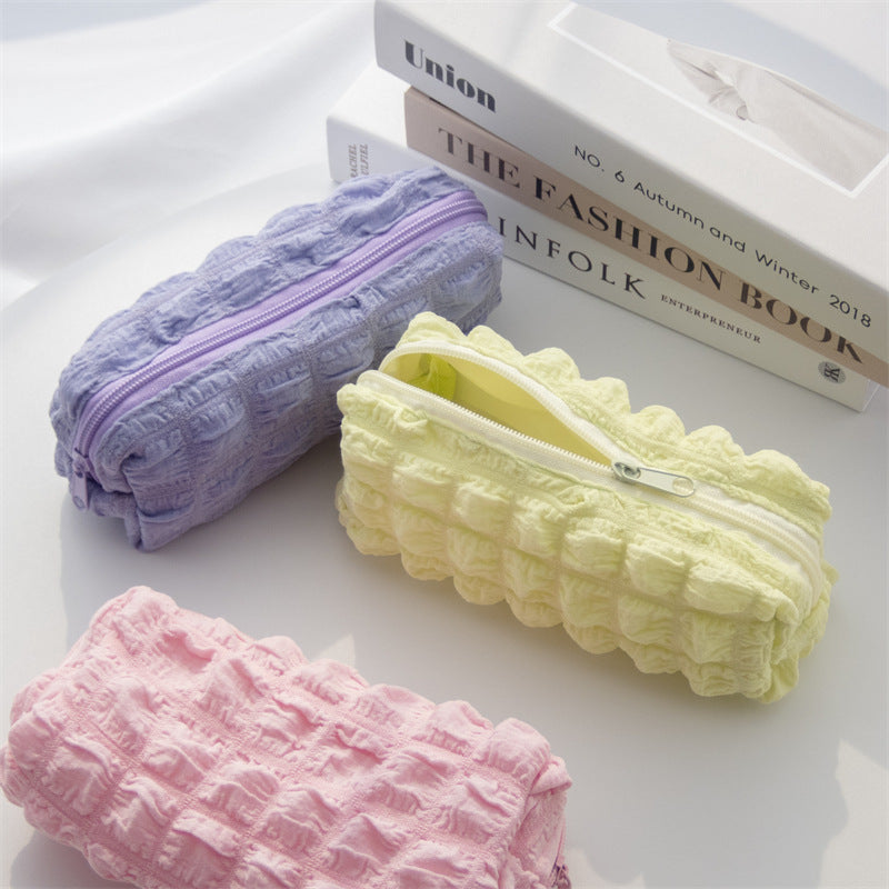 Wholesale Large Capacity Puff Polyester Pencil Case